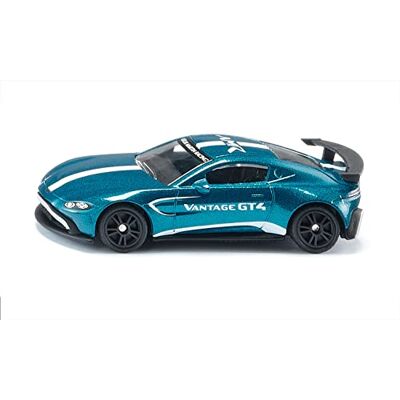 Siku 1577, Aston Martin Vantage GT4, Autospeelgoed, Metaal/plastic, Blauw, Metallic Lak, Enorme Achterspoiler, Sportvelgen, Gedetailleerd ontwerp Siku 1577, Aston Martin Vantage GT4, Autospeelgoed, Metaal/plastic, Blauw, Metallic Lak, Enorme Achterspoiler, Sportvelgen, Gedetailleerd ontwerp