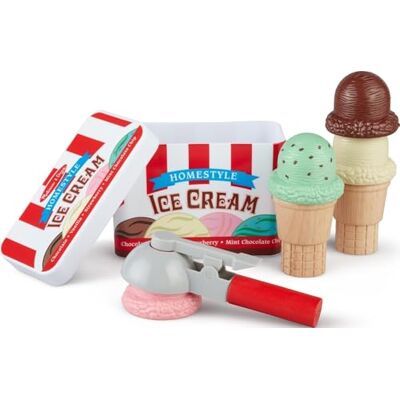 Melissa & Doug Scoop and Stack Ice Cream Cone Magnetic Pretend Play Set, Multicolor Play Ice Cream Set, Pretend Food, Ice Cream Toy voor peuters en kinderen leeftijden 3+ FSC-gecertificeerde materialen Melissa & Doug Scoop and Stack Ice Cream Cone Magnetic Pretend Play Set, Multicolor Play Ice Cream Set, Pretend Food, Ice Cream Toy voor peuters en kinderen leeftijden 3+ FSC-gecertificeerde materialen