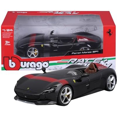 Bburago Ferrari Monza SP1 R&P Realistisch schaalmodel op schaal 1:24, officiële Ferrari-licentie, aanbevolen leeftijd: 3 jaar en ouder Bburago Ferrari Monza SP1 R&P Realistisch schaalmodel op schaal 1:24, officiële Ferrari-licentie, aanbevolen leeftijd: 3 jaar en ouder