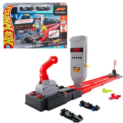 Hot Wheels , JKM88 Bevat 2 officieel gelicentieerde F1 Die-Cast voertuigen in schaal 1:64 en Speed Snap Track, Side-by-Side Racing, Hot Wheels , JKM88 Bevat 2 officieel gelicentieerde F1 Die-Cast voertuigen in schaal 1:64 en Speed Snap Track, Side-by-Side Racing,