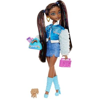 Barbie Dream Besties HYC22 Poupée et accessoires articulés Brooklyn avec longs cheveux noirs 9 pièces sur le thème de la musique Barbie Dream Besties HYC22 Poupée et accessoires articulés Brooklyn avec longs cheveux noirs 9 pièces sur le thème de la musique