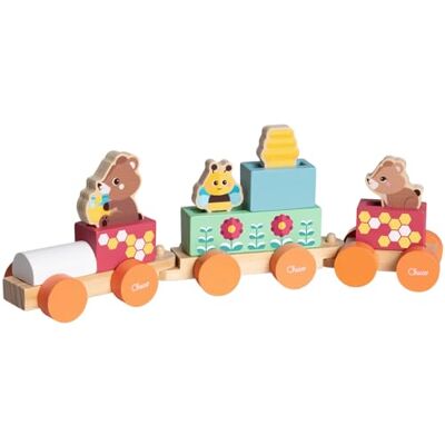 Chicco Houten spel, berentrein, Montessori-spel, 3 exclusieve figuren, 5 kleurblokken, trein met 3 vrijlopende wagons, spelletjes voor meisjes, speelgoed voor kinderen vanaf 2 jaar, cadeau-idee Chicco Houten spel, berentrein, Montessori-spel, 3 exclusieve figuren, 5 kleurblokken, trein met 3 vrijlopende wagons, spelletjes voor meisjes, speelgoed voor kinderen vanaf 2 jaar, cadeau-idee