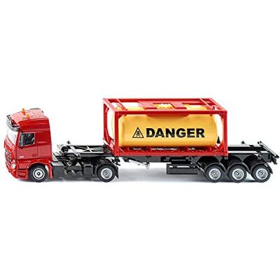 Siku 3922, Mercedes-Benz vrachtwagen met frame, 1:50, metaal/kunststof, rood, met 1 container, afneembare aanhanger Siku 3922, Mercedes-Benz vrachtwagen met frame, 1:50, metaal/kunststof, rood, met 1 container, afneembare aanhanger