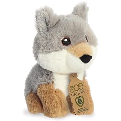 Aurora , 35077, Eco Nation Mini Wolf, 13 cm, pluche, meerkleurig Aurora , 35077, Eco Nation Mini Wolf, 13 cm, pluche, meerkleurig