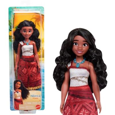 Mattel Disney Moana 2 Moana pop met 2 accessoires, afneembare outfit met halsketting en enkelband, geïnspireerd op de film Mattel Disney Moana 2 Moana pop met 2 accessoires, afneembare outfit met halsketting en enkelband, geïnspireerd op de film