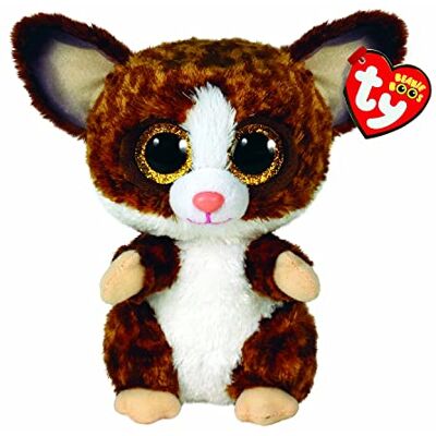 Ty Beanie Boo's 36374 Knuffel Galago Binky, 15 cm, bruin en wit Ty Beanie Boo's 36374 Knuffel Galago Binky, 15 cm, bruin en wit