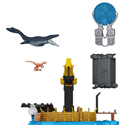 Mattel Jurassic World Minis Spelset Caos Mosasaurus Dinosaurus speelgoed met accessoires Vanaf 4 jaar HFF11 Mattel Jurassic World Minis Spelset Caos Mosasaurus Dinosaurus speelgoed met accessoires Vanaf 4 jaar HFF11