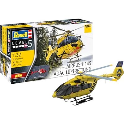 Revell 04969 H145 "ADAC/REGA" 1:32 schaal ongebouwd/ongeverfd plastic model geel Revell 04969 H145 "ADAC/REGA" 1:32 schaal ongebouwd/ongeverfd plastic model geel