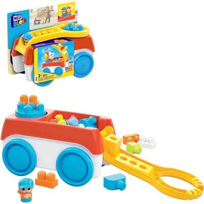 Mega Bloks Wagon Tourni-Blocs bouwset met 1 draaiwagen, 19 gigantische bouwstenen en 1 figuur, speelgoed vanaf 1 jaar, HHN00 Mega Bloks Wagon Tourni-Blocs bouwset met 1 draaiwagen, 19 gigantische bouwstenen en 1 figuur, speelgoed vanaf 1 jaar, HHN00