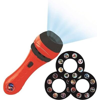 Lexibook Miraculous Lady Bug zwarte kat, verhalenprojector, zaklamp en projector met 3 schijven, 24 afbeeldingen, maak je eigen verhalen, LTC050MI Lexibook Miraculous Lady Bug zwarte kat, verhalenprojector, zaklamp en projector met 3 schijven, 24 afbeeldingen, maak je eigen verhalen, LTC050MI