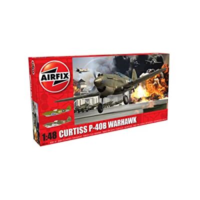 Airfix Curtiss P-40B Warhawk A05130A Kunststof vliegtuigmodelbouwset voor volwassenen en kinderen vanaf 8 jaar inclusief spanen en stickers schaalmodel Airfix Curtiss P-40B Warhawk A05130A Kunststof vliegtuigmodelbouwset voor volwassenen en kinderen vanaf 8 jaar inclusief spanen en stickers schaalmodel