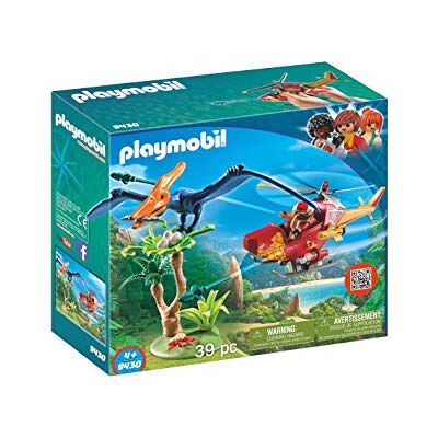 Playmobil Dinos 9430 Helikopter met vliegtuig aurier, vanaf 4 jaar, Veelkleurig Playmobil Dinos 9430 Helikopter met vliegtuig aurier, vanaf 4 jaar, Veelkleurig