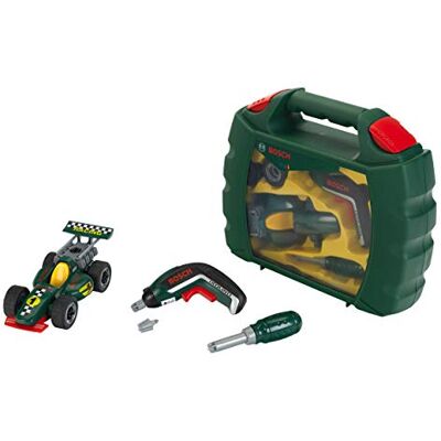 Klein Theo 8395 koffer Grand Prix Bosch met de schroevendraaier, Ixolino schroevendraaier van Bosch racewagen demonteerbaar speelgoed voor kinderen vanaf 3 jaar Klein Theo 8395 koffer Grand Prix Bosch met de schroevendraaier, Ixolino schroevendraaier van Bosch racewagen demonteerbaar speelgoed voor kinderen vanaf 3 jaar