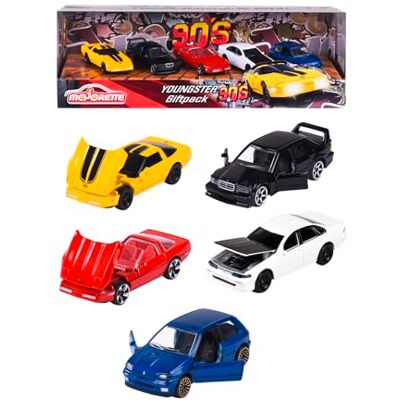 Majorette 5 stuks metalen auto's "Les Jeunes '90", schaal 1:64, 7,5 cm, klassieke editie jaren 90, vanaf 3 jaar (212052021) Majorette 5 stuks metalen auto's "Les Jeunes '90", schaal 1:64, 7,5 cm, klassieke editie jaren 90, vanaf 3 jaar (212052021)