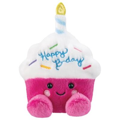 Aurora , 61637, Palm Pals Sparkle Birthday Cupcake pluche, roze en wit, 12,7 cm Aurora , 61637, Palm Pals Sparkle Birthday Cupcake pluche, roze en wit, 12,7 cm