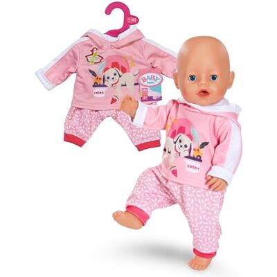 BABY born joggingpak Met capuchon incl. hondenprint & gedessineerde broek Hoogwaardige poppenaccessoires Kleding geschikt voor poppen maat 43 cm BABY born joggingpak Met capuchon incl. hondenprint & gedessineerde broek Hoogwaardige poppenaccessoires Kleding geschikt voor poppen maat 43 cm