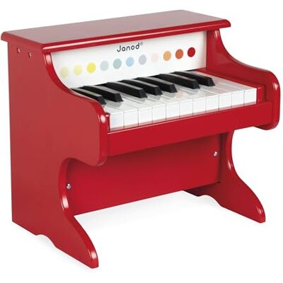 Janod Mijn eerste elektronische piano van confetti hout muziekinstrument voor kinderen speelgoed voor imitatie en muzikaal ontwaken vanaf 3 jaar, J07618 Janod Mijn eerste elektronische piano van confetti hout muziekinstrument voor kinderen speelgoed voor imitatie en muzikaal ontwaken vanaf 3 jaar, J07618