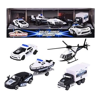 Majorette 212053188 Politievoertuig geschenkdoos 4 stuks amateur geschenkdoos met 4 stuks metalen politievoertuig met 7,5 cm vrijloop 3 jaar Majorette 212053188 Politievoertuig geschenkdoos 4 stuks amateur geschenkdoos met 4 stuks metalen politievoertuig met 7,5 cm vrijloop 3 jaar