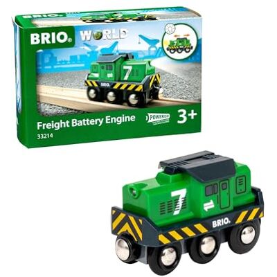 Brio World 33214 op batterijen werkende vrachtlocomotief elektrische trein lichtfunctie voor houten treinbaan gemengd speelgoed vanaf 3 jaar Brio World 33214 op batterijen werkende vrachtlocomotief elektrische trein lichtfunctie voor houten treinbaan gemengd speelgoed vanaf 3 jaar