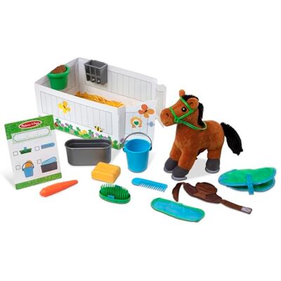 Melissa & Doug Speelset voor paardenverzorging: geeft eten en buik Melissa & Doug Speelset voor paardenverzorging: geeft eten en buik