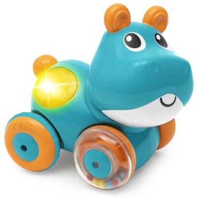 Chicco Hippo Sprint&Go Game Elektronisch dier achteruitrijden met melodieën, geluiden en lichten, kruipstimulatie, rubberen wielen, 6-36 m Chicco Hippo Sprint&Go Game Elektronisch dier achteruitrijden met melodieën, geluiden en lichten, kruipstimulatie, rubberen wielen, 6-36 m