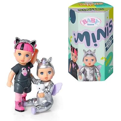 BABY born Zapf Creation Minis Online 906057 Set van 4 6,5 cm poppen in metallic kostuum en 7 cm pop met afneembare hoofdband, geschikt voor kinderen vanaf 3 jaar BABY born Zapf Creation Minis Online 906057 Set van 4 6,5 cm poppen in metallic kostuum en 7 cm pop met afneembare hoofdband, geschikt voor kinderen vanaf 3 jaar