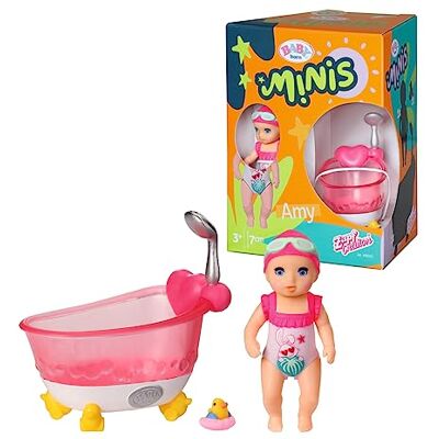 BABY born Minis Set met bad & Amy 906101 6,5 cm grote pop met exclusieve accessoires en 1 beweegbaar lichaam voor realistisch spelen Geschikt voor kinderen vanaf 3 jaar BABY born Minis Set met bad & Amy 906101 6,5 cm grote pop met exclusieve accessoires en 1 beweegbaar lichaam voor realistisch spelen Geschikt voor kinderen vanaf 3 jaar
