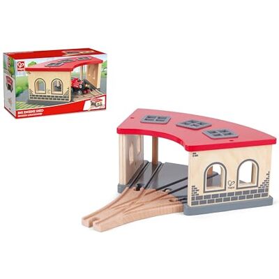 Hape Speelgoedsorteerstation voor houten treinbaan, kinderen vanaf 3 jaar, educatief spel, schuur met 3 wegen, compatibel met traditioneel houten treinspeelgoed Hape Speelgoedsorteerstation voor houten treinbaan, kinderen vanaf 3 jaar, educatief spel, schuur met 3 wegen, compatibel met traditioneel houten treinspeelgoed