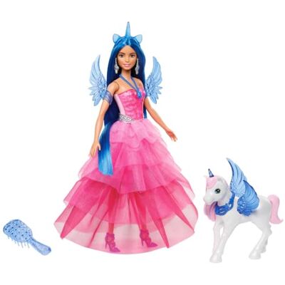 Barbie MATTEL Saphir Ailes de Licorne + poupée HRR16 Modieuze pop met roze jurk en accessoires, inclusief eenhoorn voor huisdieren, vanaf 3 jaar, HRR16 Barbie MATTEL Saphir Ailes de Licorne + poupée HRR16 Modieuze pop met roze jurk en accessoires, inclusief eenhoorn voor huisdieren, vanaf 3 jaar, HRR16