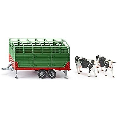 Siku 2875, veetrailer met 2 Holstein koeien, 1:32, metaal/kunststof, groen, met meerdere functies Siku 2875, veetrailer met 2 Holstein koeien, 1:32, metaal/kunststof, groen, met meerdere functies