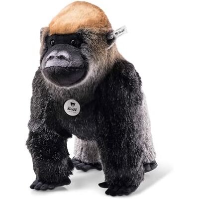 Steiff Boogie de gorilla knuffel, schattige metgezel met kunststof ogen, kinderen, jongens en meisjes, 35 cm, zwart, 062223 Steiff Boogie de gorilla knuffel, schattige metgezel met kunststof ogen, kinderen, jongens en meisjes, 35 cm, zwart, 062223