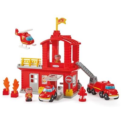 Ecoiffier Jouets 2980, brandweerkazerne, Abrick, bouwspel voor kinderen, vanaf 18 maanden, gemaakt in Frankrijk Ecoiffier Jouets 2980, brandweerkazerne, Abrick, bouwspel voor kinderen, vanaf 18 maanden, gemaakt in Frankrijk