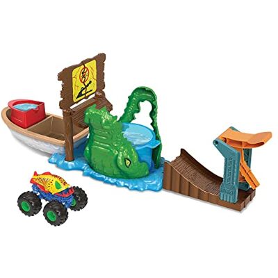 Hot Wheels Monster Trucks Croco Attack Set met 1 Monster Truck Color Shifters, waterspel, kinderspeelgoed, vanaf 4 jaar, HGV14 Hot Wheels Monster Trucks Croco Attack Set met 1 Monster Truck Color Shifters, waterspel, kinderspeelgoed, vanaf 4 jaar, HGV14