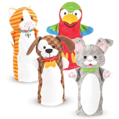 Melissa & Doug Handpoppen voor huisdieren, 4 poppen, creatief speelgoed voor meisjes en jongens van 3, 4, 5, 6, 7 jaar, perfect cadeau voor kinderen, poppentheater, rollenspel Melissa & Doug Handpoppen voor huisdieren, 4 poppen, creatief speelgoed voor meisjes en jongens van 3, 4, 5, 6, 7 jaar, perfect cadeau voor kinderen, poppentheater, rollenspel