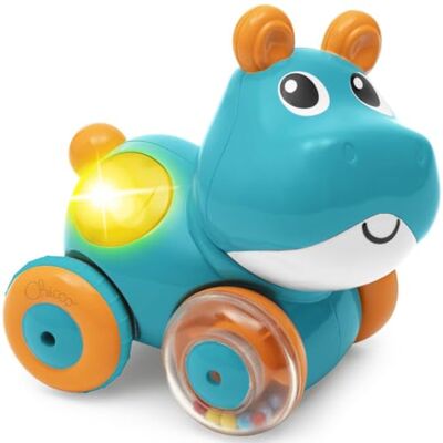 Chicco Hippo Sprint&Go Game Elektronisch dier achteruitrijden met melodieën, geluiden en lichten, kruipstimulatie, rubberen wielen, 6-36 m Chicco Hippo Sprint&Go Game Elektronisch dier achteruitrijden met melodieën, geluiden en lichten, kruipstimulatie, rubberen wielen, 6-36 m