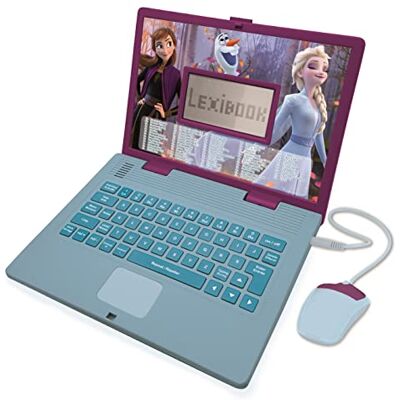 Lexibook Disney Frozen ijskoningin tweetalige leercomputer Frans/Engels, speelgoed voor meisjes met 124 activiteiten om te leren, plezier en piano spelen, blauw/paars, JC598FZi1 Lexibook Disney Frozen ijskoningin tweetalige leercomputer Frans/Engels, speelgoed voor meisjes met 124 activiteiten om te leren, plezier en piano spelen, blauw/paars, JC598FZi1