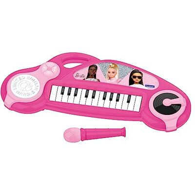 Lexibook , Barbie, elektronische piano voor kinderen met lichteffecten, microfoon, batterij, geïntegreerde luidspreker, demomelodieën, DJ-speler, roze, K704BB Lexibook , Barbie, elektronische piano voor kinderen met lichteffecten, microfoon, batterij, geïntegreerde luidspreker, demomelodieën, DJ-speler, roze, K704BB