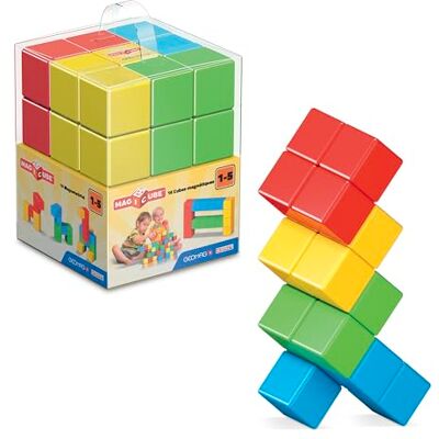 Geomag MAGICUBE 16 stuks – magnetische bouwstenen om te stapelen voor baby's vanaf 1 jaar – magnetische kubussen om in 4 kleuren te monteren – Montessori educatief speelgoed voor kinderen – gemaakt in Zwitserland Geomag MAGICUBE 16 stuks – magnetische bouwstenen om te stapelen voor baby's vanaf 1 jaar – magnetische kubussen om in 4 kleuren te monteren – Montessori educatief speelgoed voor kinderen – gemaakt in Zwitserland