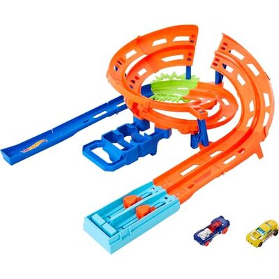 Hot Wheels Extreme looping, circuitset met 2 auto's in schaal 1:64, gemakkelijk op te bergen, HTK17 Hot Wheels Extreme looping, circuitset met 2 auto's in schaal 1:64, gemakkelijk op te bergen, HTK17