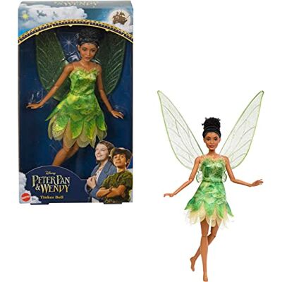 Mattel Peter Pan & Wendy Disney Peter Pan & Wendy pop fee belletje, met groene jurk, glinsterende vleugels met gewrichten, en een beweegbaar lichaam, speelgoed voor kinderen, vanaf 3 jaar, HNY37 Mattel Peter Pan & Wendy Disney Peter Pan & Wendy pop fee belletje, met groene jurk, glinsterende vleugels met gewrichten, en een beweegbaar lichaam, speelgoed voor kinderen, vanaf 3 jaar, HNY37