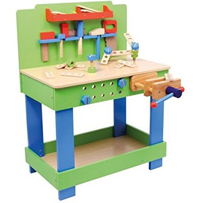 Small Foot 1579 Junior-werkbank van hout, met bankschroef, accessoires en gereedschap, vanaf 3 jaar Small Foot 1579 Junior-werkbank van hout, met bankschroef, accessoires en gereedschap, vanaf 3 jaar