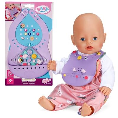 BABY born slabbetje Pin-Play poppenkleding incl. verschillende pins om te versieren Voor alle poppen van 43 cm Hoogwaardige poppenaccessoires van kunststof BABY born slabbetje Pin-Play poppenkleding incl. verschillende pins om te versieren Voor alle poppen van 43 cm Hoogwaardige poppenaccessoires van kunststof