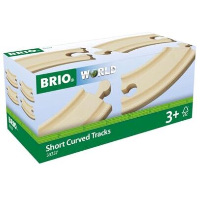 Brio World 33337 kleine gebogen rails 90 mm accessoires voor houten treinbaan speelgoed voor jongens en meisjes vanaf 3 jaar Brio World 33337 kleine gebogen rails 90 mm accessoires voor houten treinbaan speelgoed voor jongens en meisjes vanaf 3 jaar