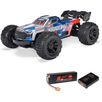 ARRMA Kraton 3S DSC 4X4 RTR 1/16 borstelloze snelheidswagen (3S accu en oplader inbegrepen), rood/blauw, ARA2508ST1 ARRMA Kraton 3S DSC 4X4 RTR 1/16 borstelloze snelheidswagen (3S accu en oplader inbegrepen), rood/blauw, ARA2508ST1