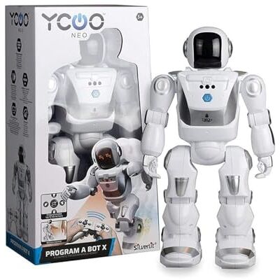 SilverLit Ycoo by Programma a Bot X, radiografisch bestuurbare robot, programmeerbaar, 40 cm, 48 programmeerbare acties, bewegingssensoren, geluids- en lichteffecten. SilverLit Ycoo by Programma a Bot X, radiografisch bestuurbare robot, programmeerbaar, 40 cm, 48 programmeerbare acties, bewegingssensoren, geluids- en lichteffecten.