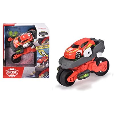 Dickie Toys Trafo voertuig drone fiets 12 cm, 2-in-1 voertuig (motorfiets en vliegtuig) voor kinderen vanaf 3 jaar, speelgoed voor kinderen met vele functies Dickie Toys Trafo voertuig drone fiets 12 cm, 2-in-1 voertuig (motorfiets en vliegtuig) voor kinderen vanaf 3 jaar, speelgoed voor kinderen met vele functies