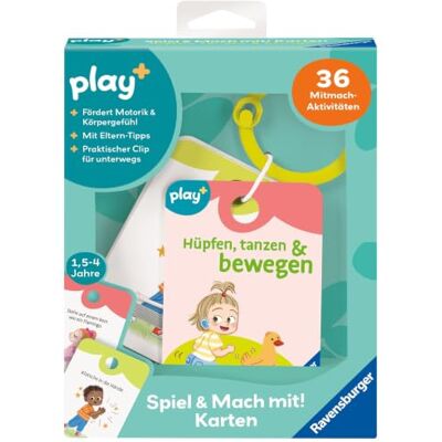 Ravensburger Play+ spel en doe mee! Kaarten: springen, dansen & bewegen vanaf 1,5 jaar Ravensburger Play+ spel en doe mee! Kaarten: springen, dansen & bewegen vanaf 1,5 jaar