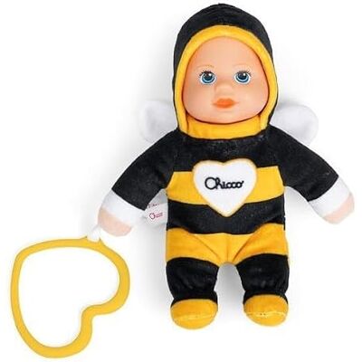 Chicco My Doudou Doll Ape Mini poupée en tissu doux et détails peints, jeu sensoriel avec anneau en cœur et couleurs tenues, lavable en machine, 0+ M Chicco My Doudou Doll Ape Mini poupée en tissu doux et détails peints, jeu sensoriel avec anneau en cœur et couleurs tenues, lavable en machine, 0+ M