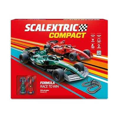 Scalextric Compact circuit Complete racebaan 2 auto's en 2 afstandsbedieningen 1:43 (Formula Race to Win) Scalextric Compact circuit Complete racebaan 2 auto's en 2 afstandsbedieningen 1:43 (Formula Race to Win)