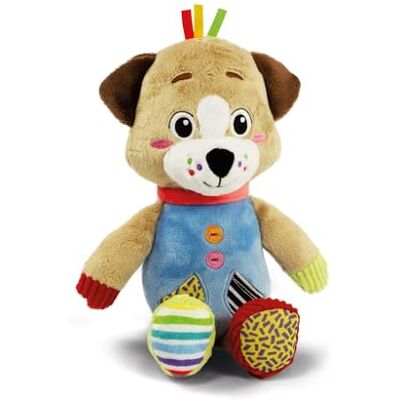 Clementoni Baby Kinderknuffel, Pete The Puppy, sensorisch leerspeelgoed, kinderen 0 maanden, meerkleurig 17905 Clementoni Baby Kinderknuffel, Pete The Puppy, sensorisch leerspeelgoed, kinderen 0 maanden, meerkleurig 17905